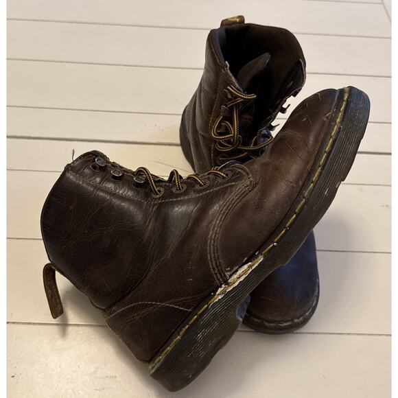 Vintage Dr. Martens Boots Mens Size 10 Brown Leather Made England AW004 90s main image 10